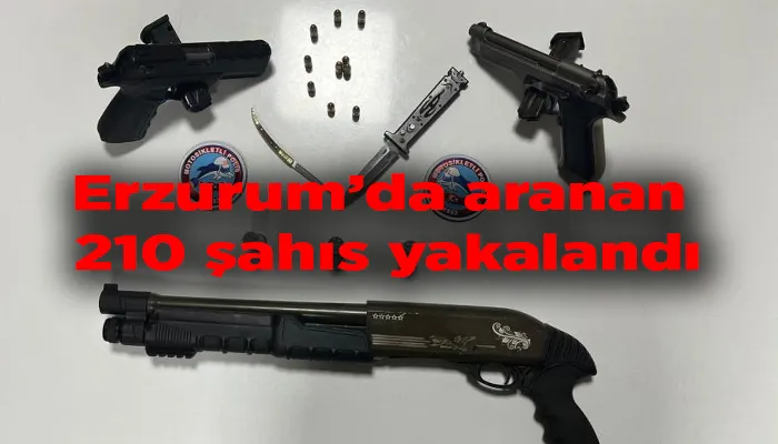 Erzurum’da aranan 210 şahıs yakalandı