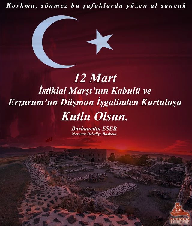 Erzurum, Kurtuluş Günü coşkusuyla İstiklal Marşı