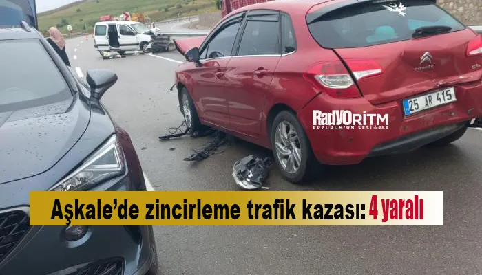 Aşkale’de zincirleme trafik kazası: 4 yaralı