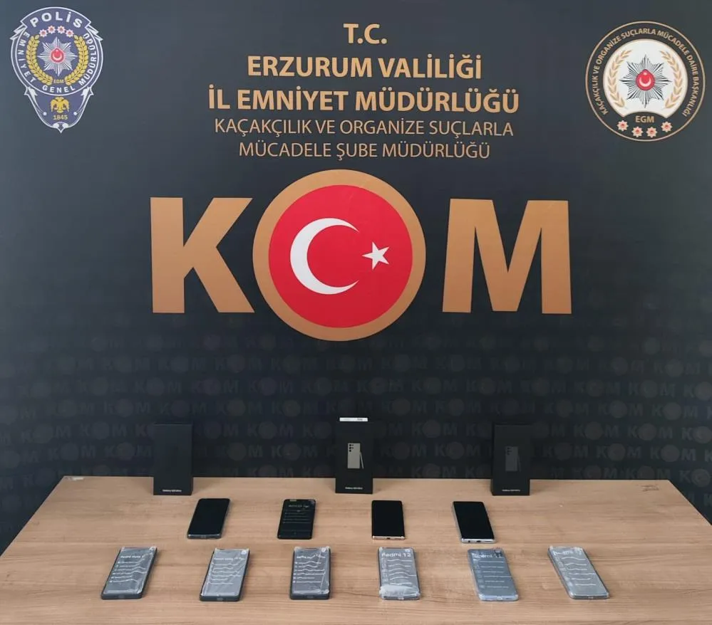 Erzurum polisinden kaçak cep telefonu operasyonu