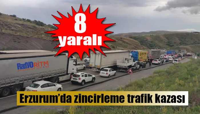 Erzurum’da zincirleme trafik kazası: 8 yaralı