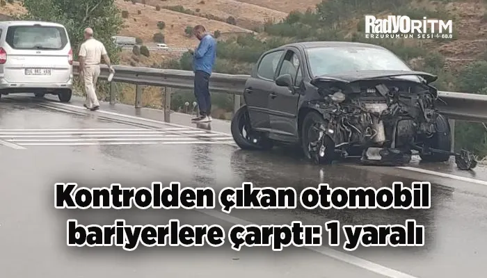 Kontrolden çıkan otomobil bariyerlere çarptı: 1 yaralı