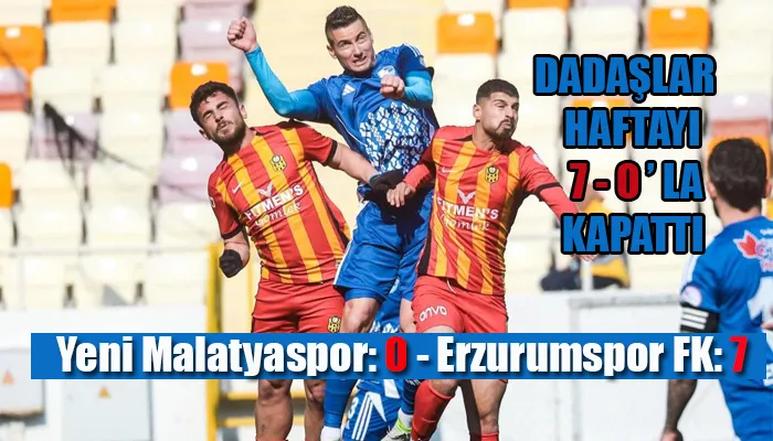 Trendyol 1. Lig: Yeni Malatyaspor: 0 - Erzurumspor FK: 7