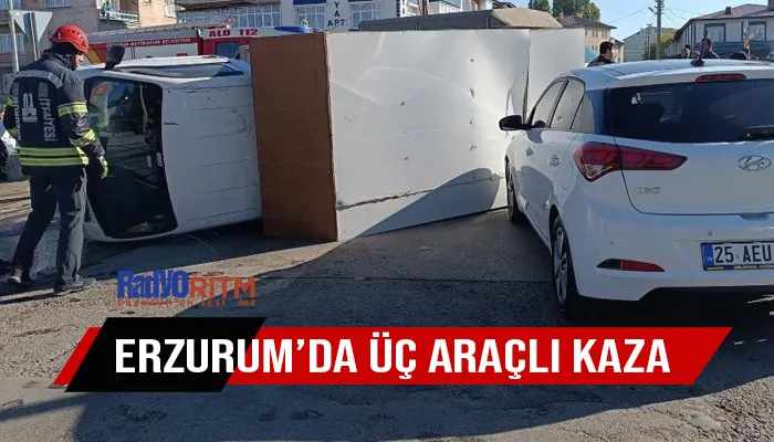 Erzurum’da üç araçlı kazada can pazarı